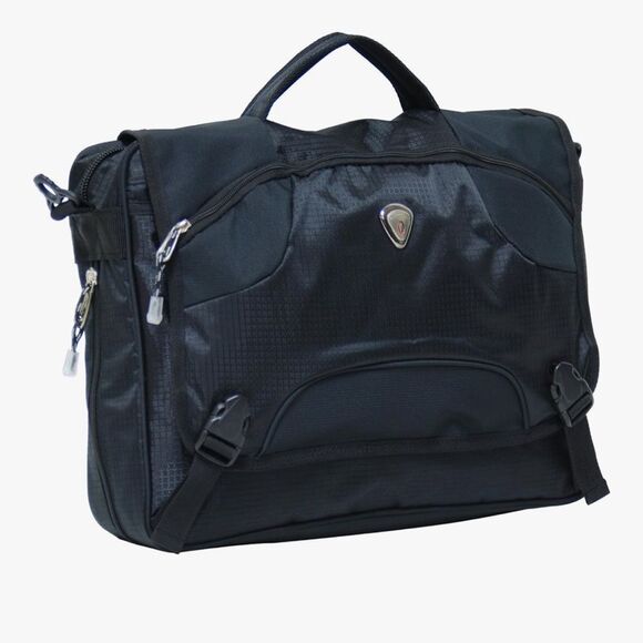 NWTs CalPak Ransom Black 18” Expandable Laptop Messenger Bag - Picture 1 of 4